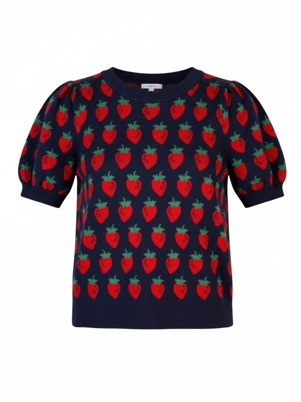 Anthropologie Maeve The Maxine Puff Sleeve Strawberry Sweater Tee Small S Top